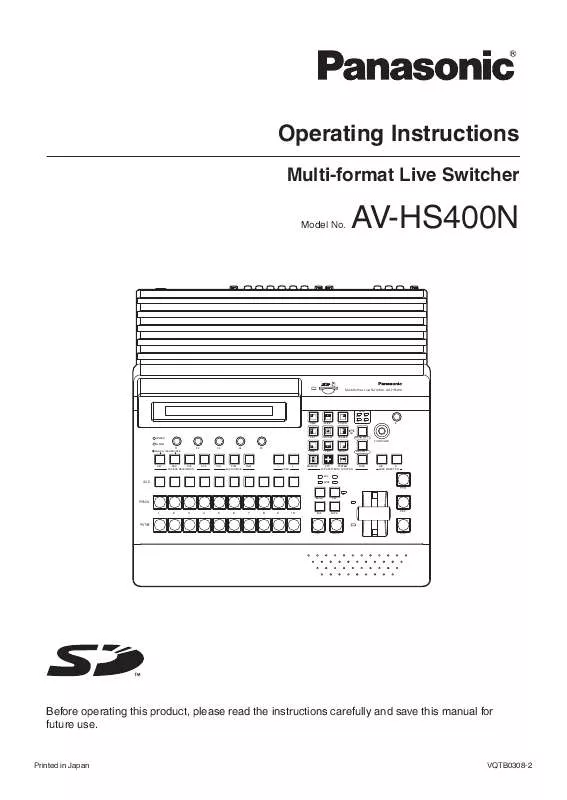 Mode d'emploi PANASONIC AVHS400N