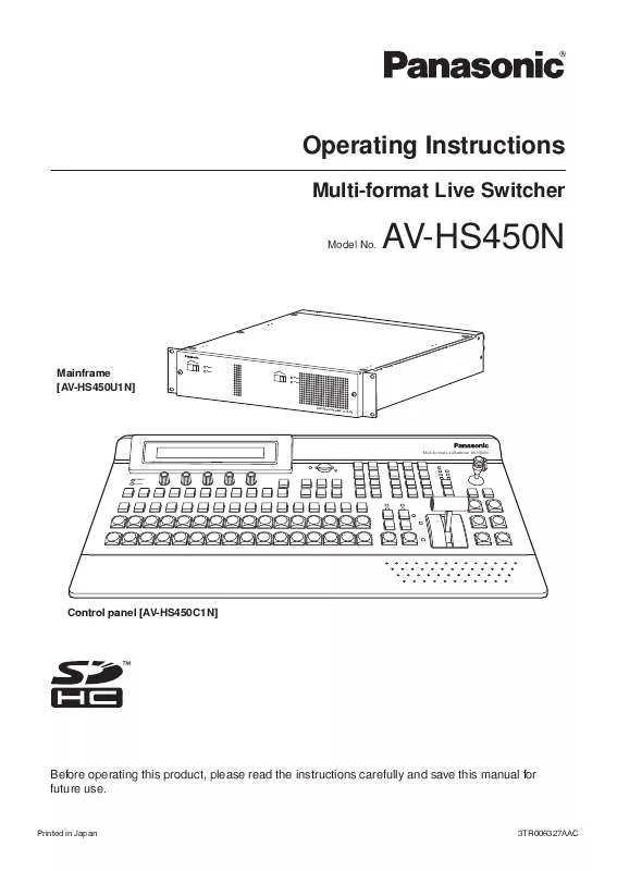 Mode d'emploi PANASONIC AVHS450N