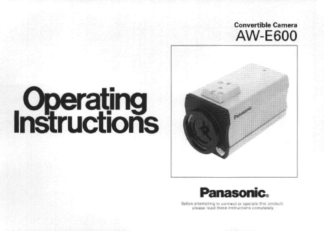 Mode d'emploi PANASONIC AW-E600