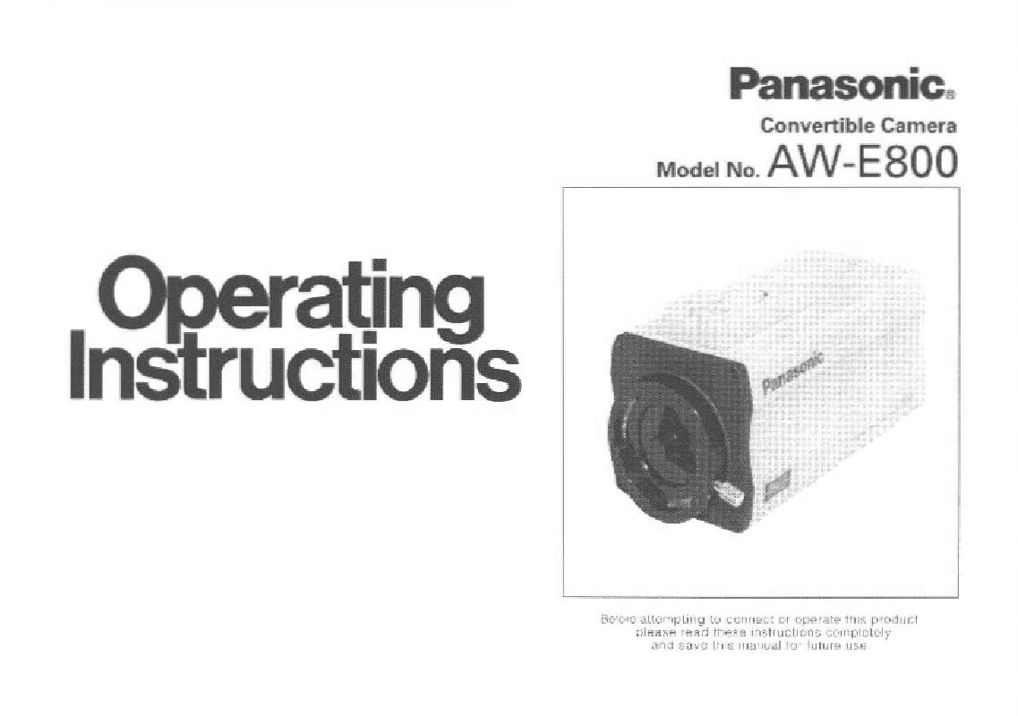 Mode d'emploi PANASONIC AW-E800