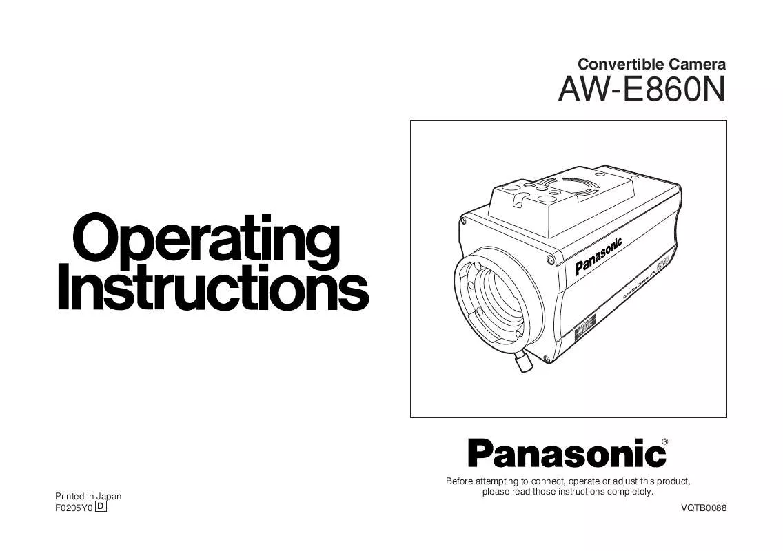 Mode d'emploi PANASONIC AW-E860