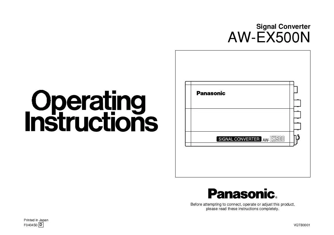 Mode d'emploi PANASONIC AW-EX500N