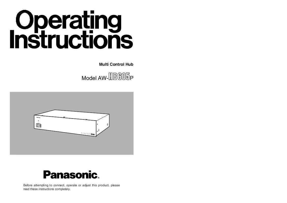 Mode d'emploi PANASONIC AW-HB605