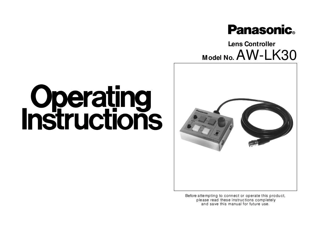 Mode d'emploi PANASONIC AW-LK30