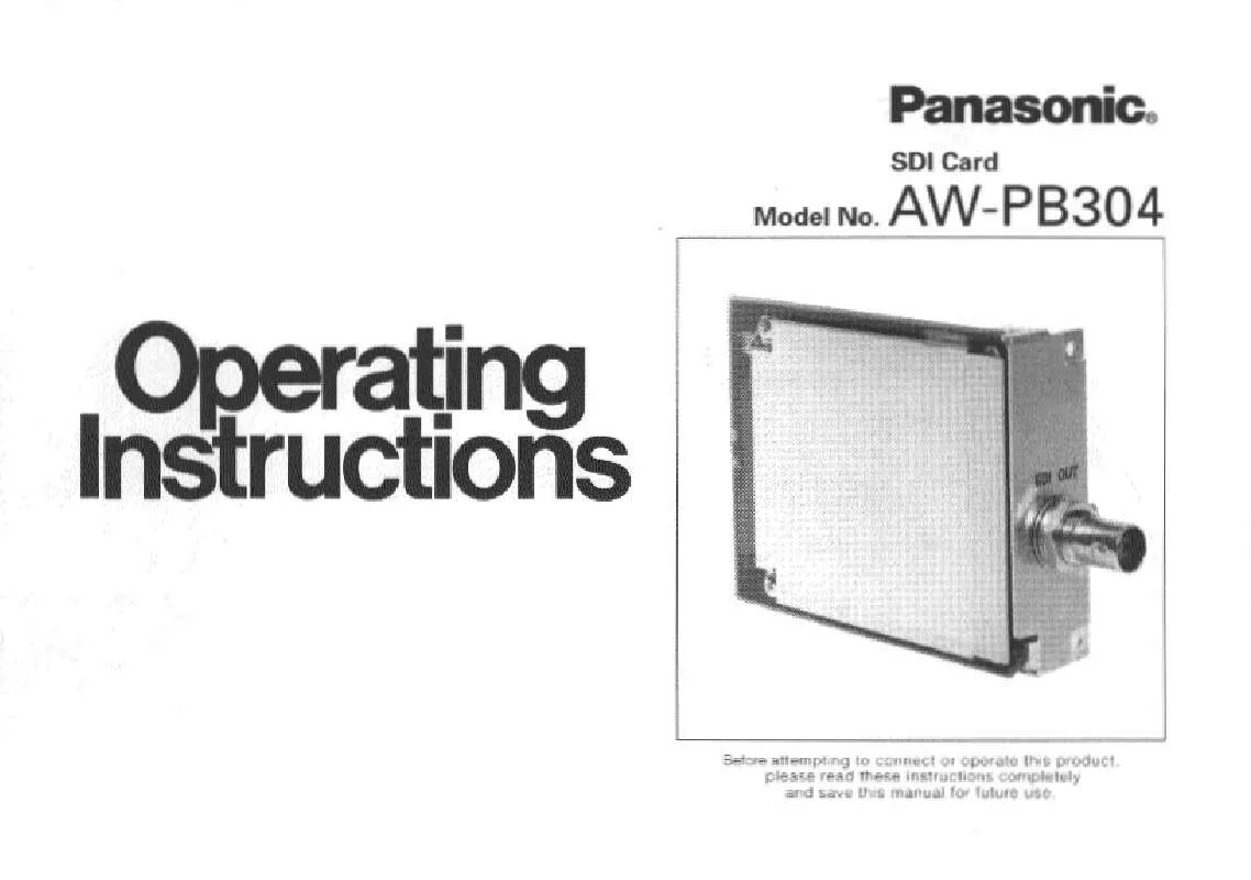 Mode d'emploi PANASONIC AW-PB304