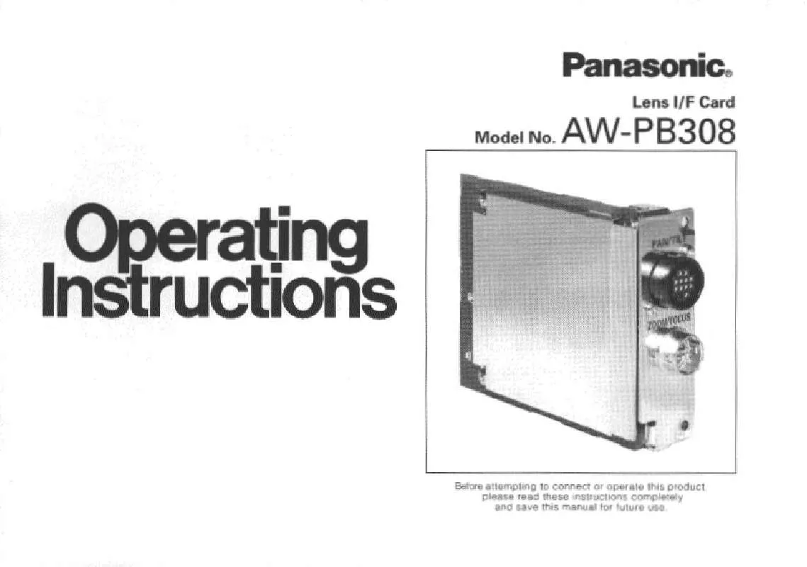 Mode d'emploi PANASONIC AW-PB308