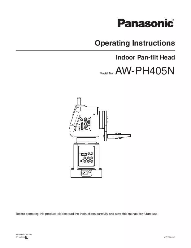 Mode d'emploi PANASONIC AW-PH405N