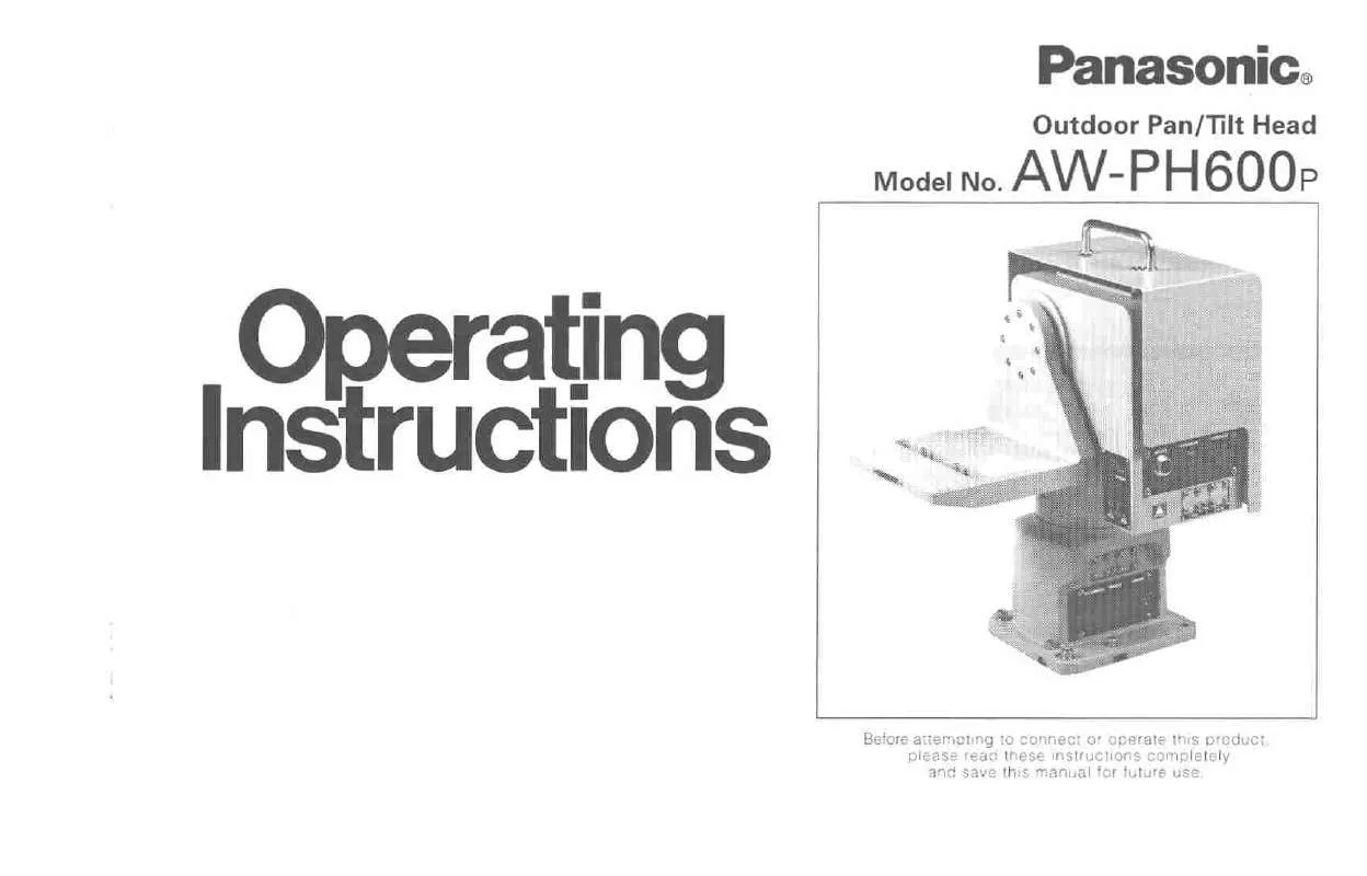 Mode d'emploi PANASONIC AW-PH600P