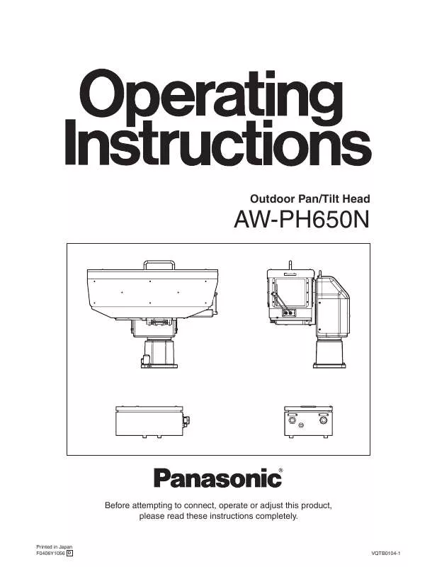 Mode d'emploi PANASONIC AW-PH650