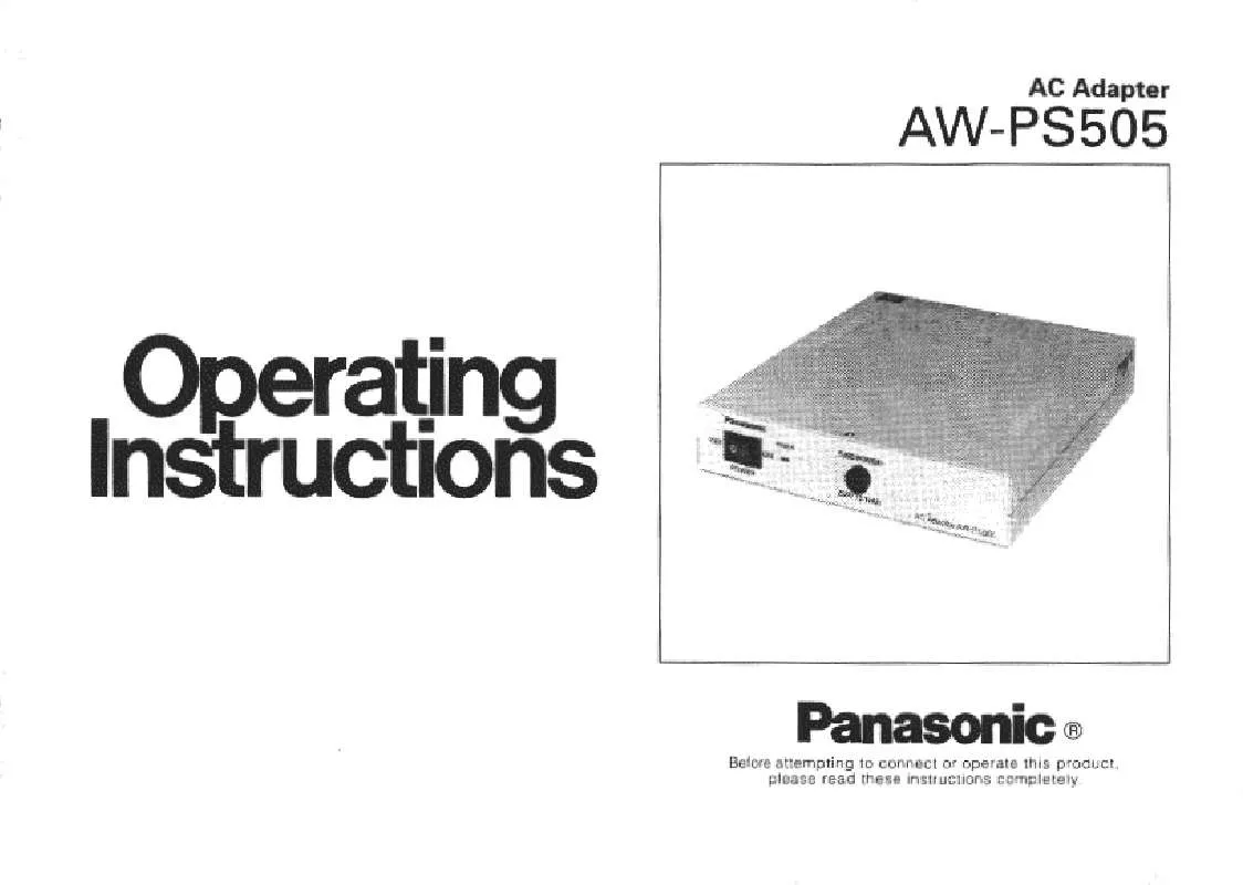 Mode d'emploi PANASONIC AW-PS505