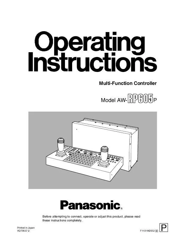 Mode d'emploi PANASONIC AW-RP605