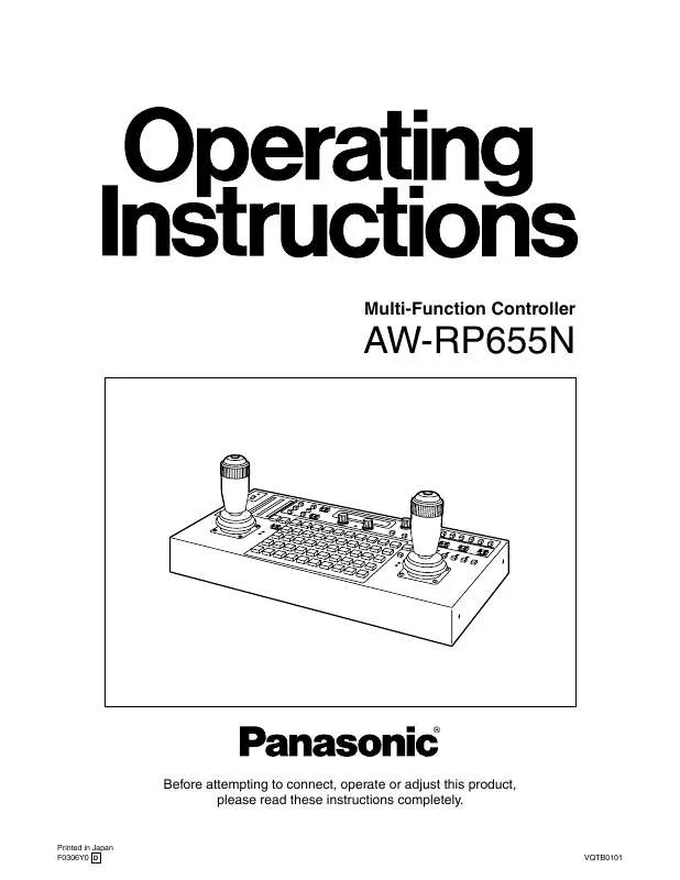 Mode d'emploi PANASONIC AW-RP655N