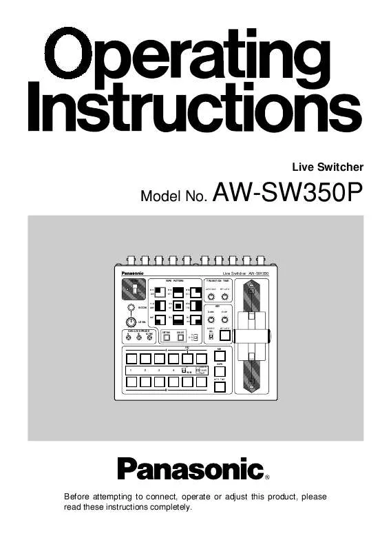 Mode d'emploi PANASONIC AW-SW350