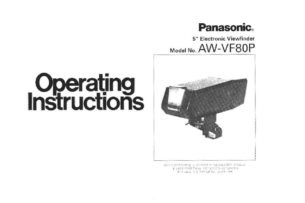 Mode d'emploi PANASONIC AW-VF80