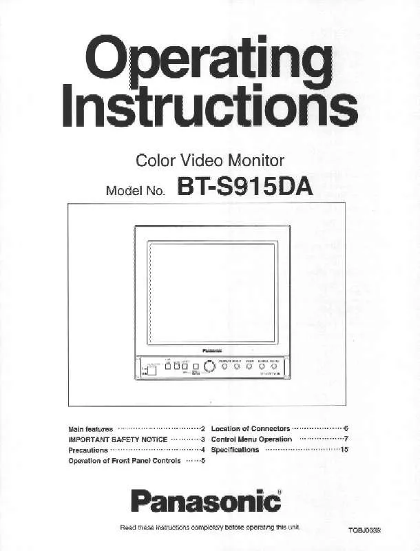 Mode d'emploi PANASONIC BT-S915