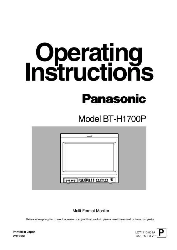 Mode d'emploi PANASONIC BT-H1700