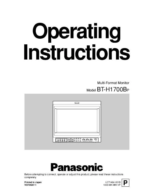 Mode d'emploi PANASONIC BT-H1700BP