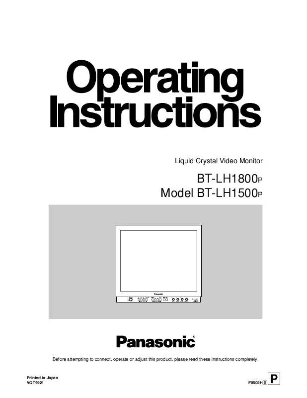 Mode d'emploi PANASONIC BT-LH1800