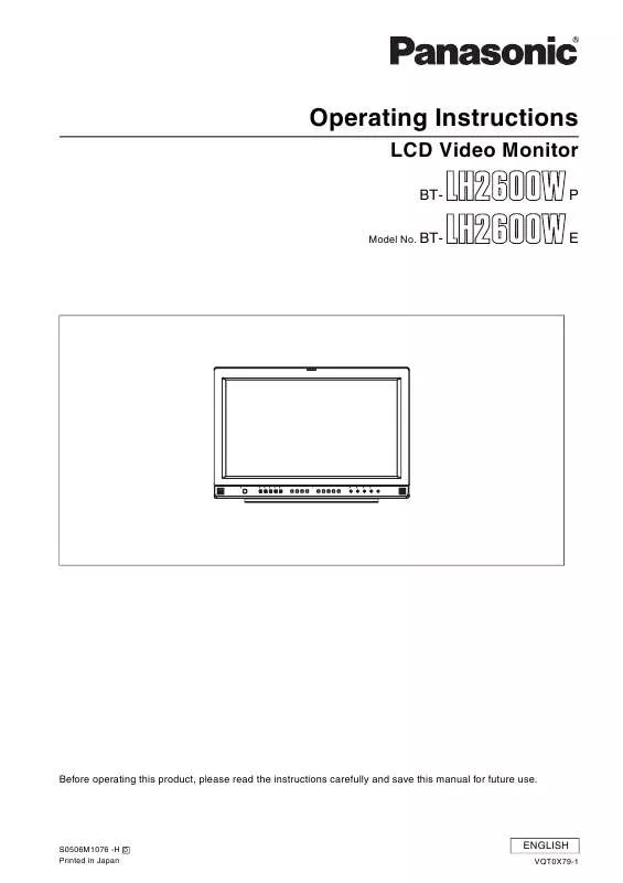 Mode d'emploi PANASONIC BT-LH2600W