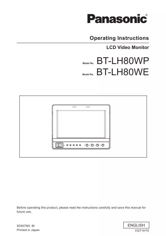 Mode d'emploi PANASONIC BT-LH80W