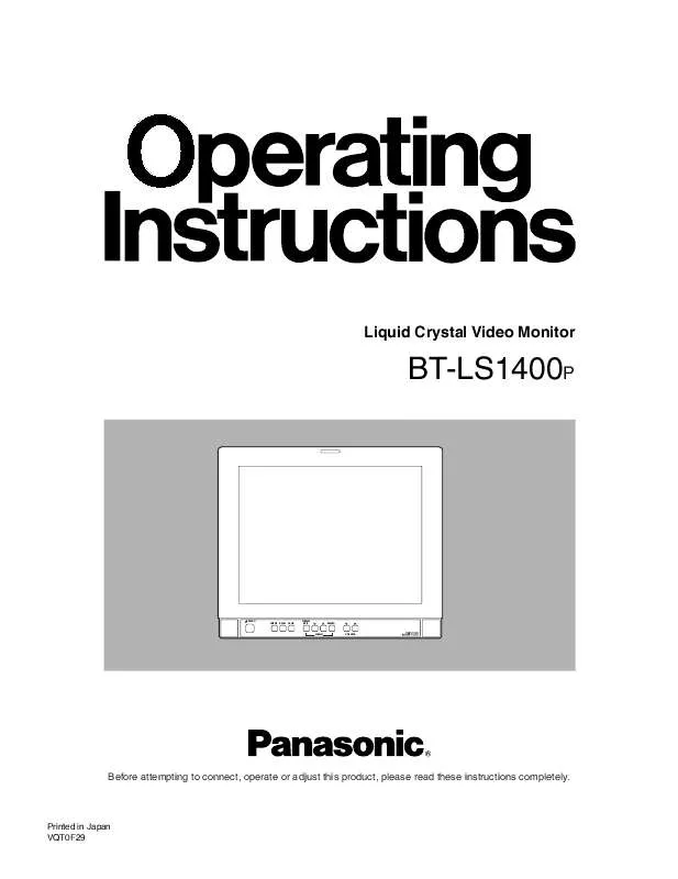 Mode d'emploi PANASONIC BT-LS1400P