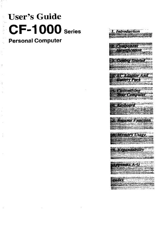 Mode d'emploi PANASONIC CF-1000