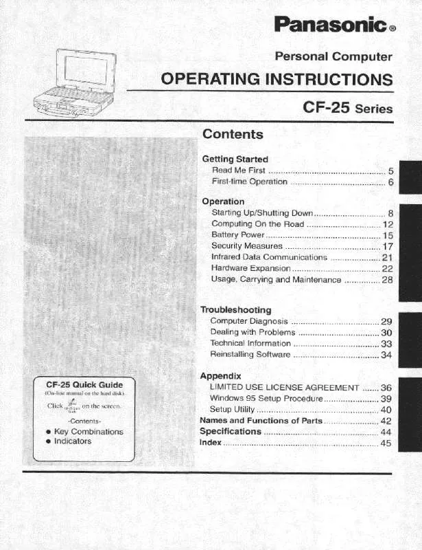 Mode d'emploi PANASONIC CF-25LGC4EAM