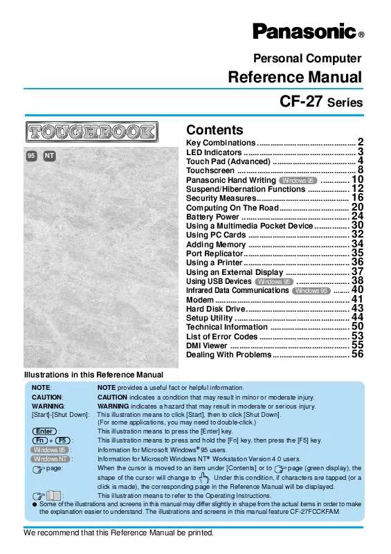 Mode d'emploi PANASONIC CF-27FCCXXXX