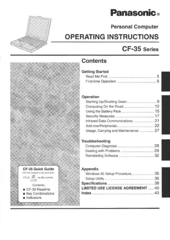 Mode d'emploi PANASONIC CF-35EVC4BAM