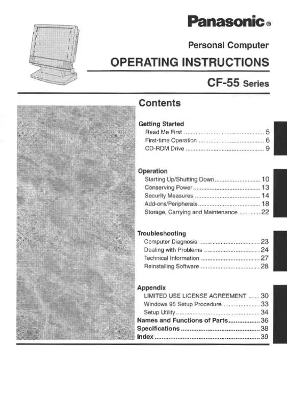 Mode d'emploi PANASONIC CF-55M5M8AM