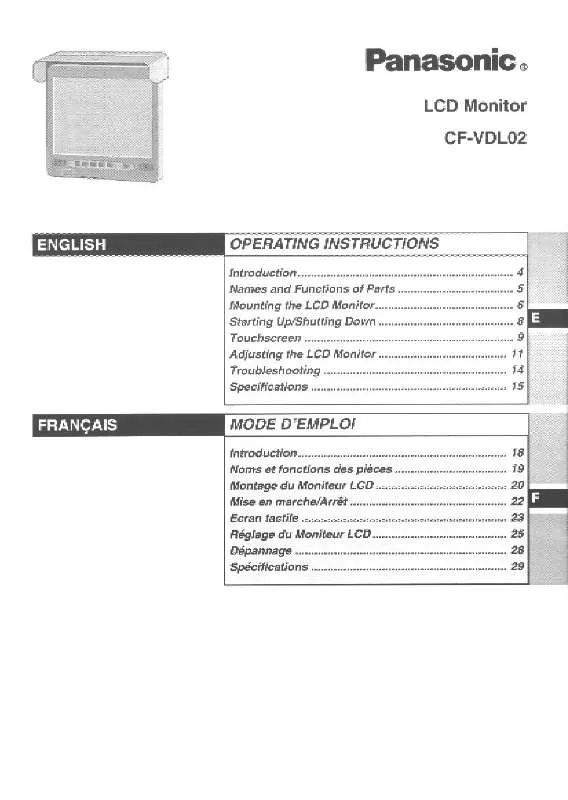 Mode d'emploi PANASONIC CF-VDL02