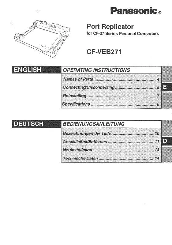 Mode d'emploi PANASONIC CF-VEB271