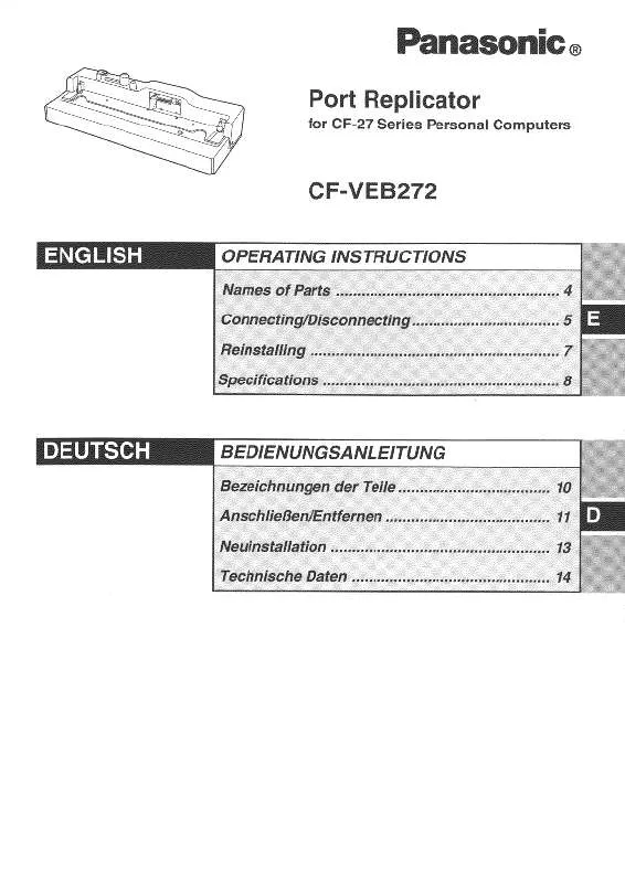 Mode d'emploi PANASONIC CF-VEB272W