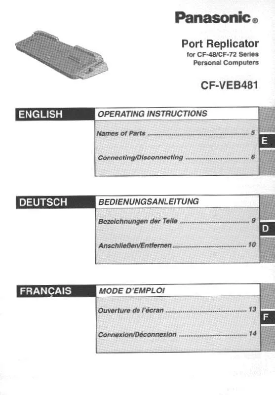 Mode d'emploi PANASONIC CF-VEB481W