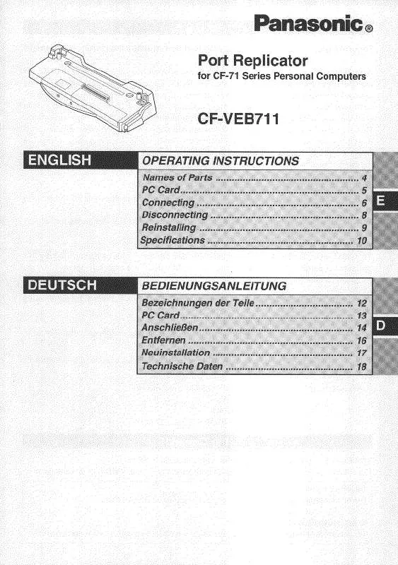 Mode d'emploi PANASONIC CF-VEB711