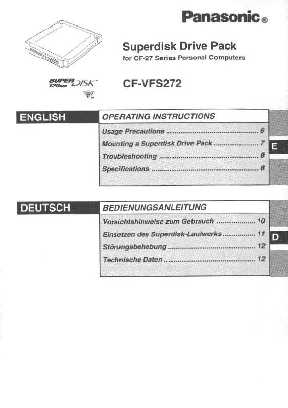 Mode d'emploi PANASONIC CF-VFS272W