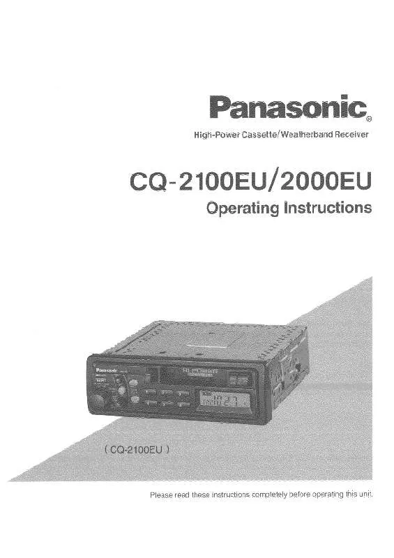 Mode d'emploi PANASONIC CQ-2000