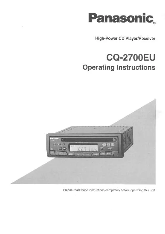 Mode d'emploi PANASONIC CQ-2700