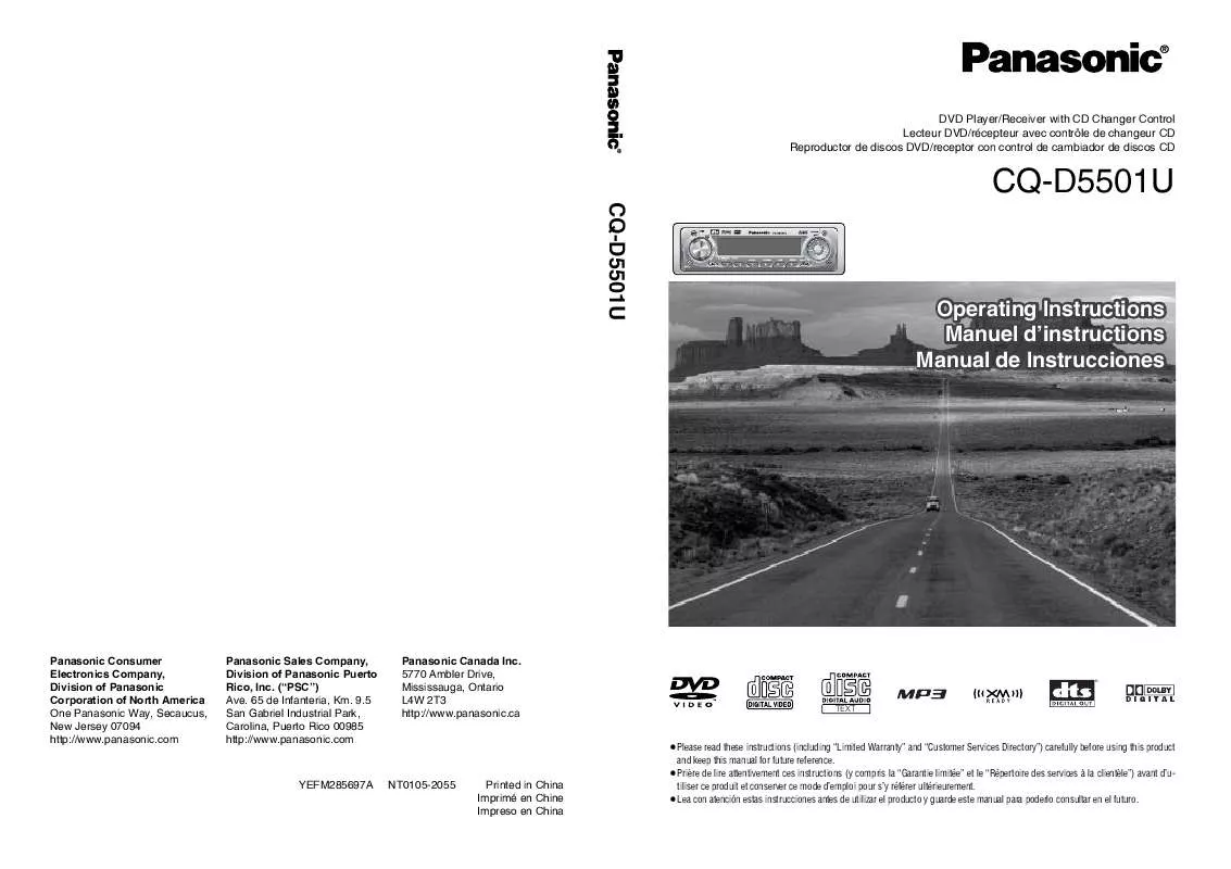 Mode d'emploi PANASONIC CQ-D5501