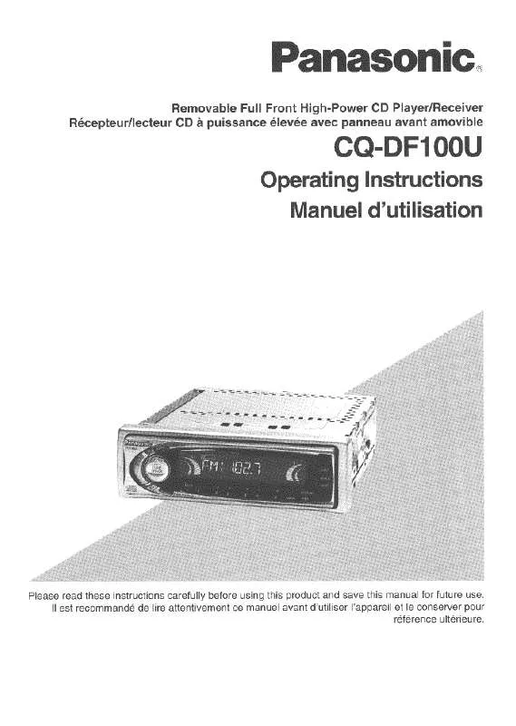 Mode d'emploi PANASONIC CQ-DF100