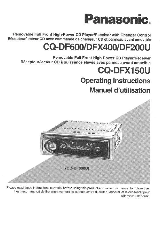 Mode d'emploi PANASONIC CQ-DF200