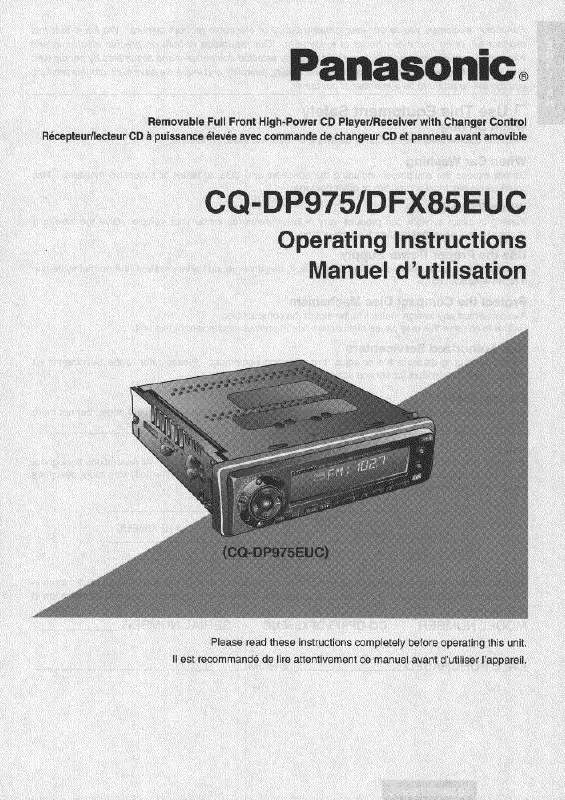 Mode d'emploi PANASONIC CQ-DFX85