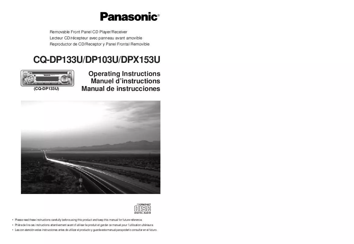 Mode d'emploi PANASONIC CQ-DP103