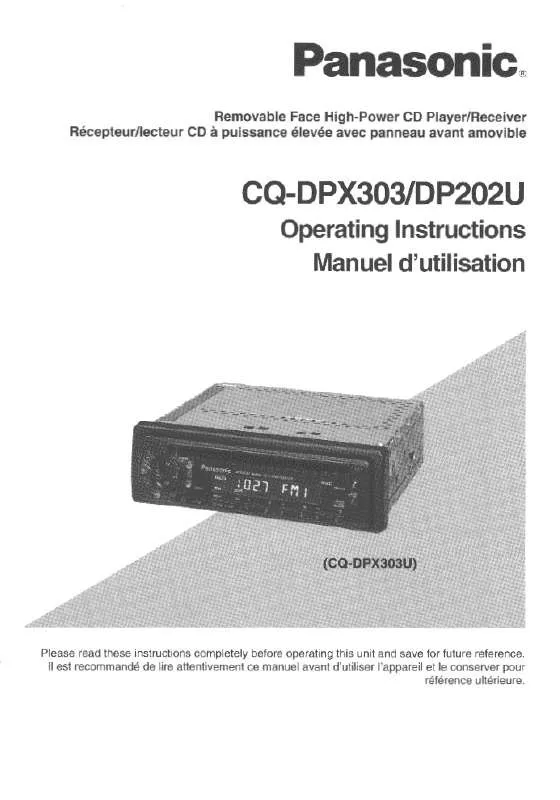 Mode d'emploi PANASONIC CQ-DP202