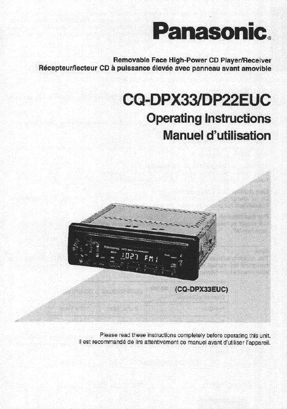 Mode d'emploi PANASONIC CQ-DP22