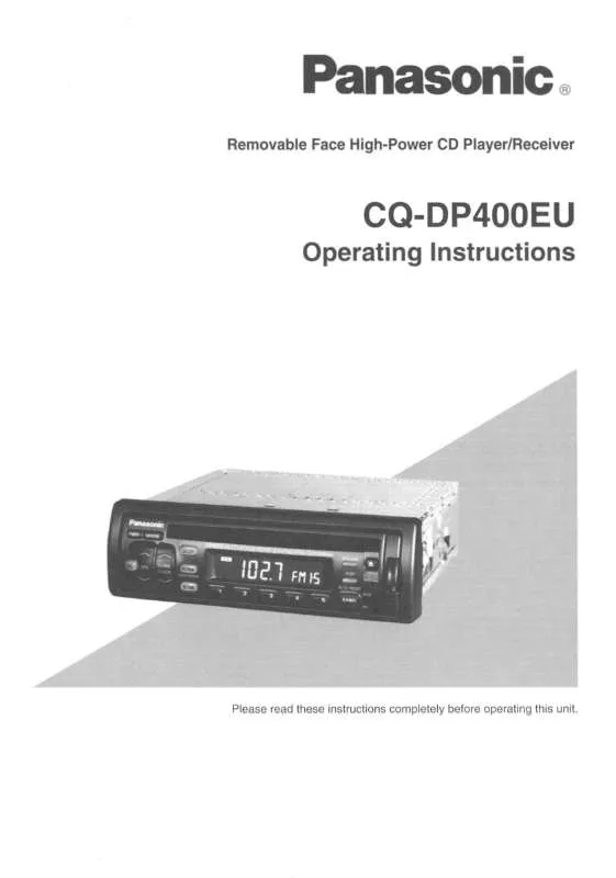 Mode d'emploi PANASONIC CQ-DP400