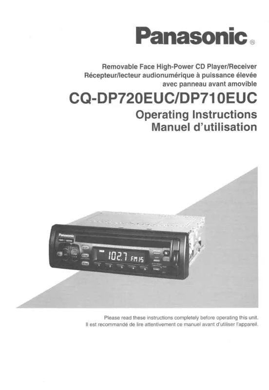 Mode d'emploi PANASONIC CQ-DP710