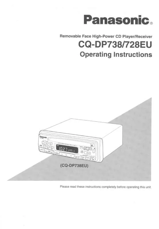 Mode d'emploi PANASONIC CQ-DP728