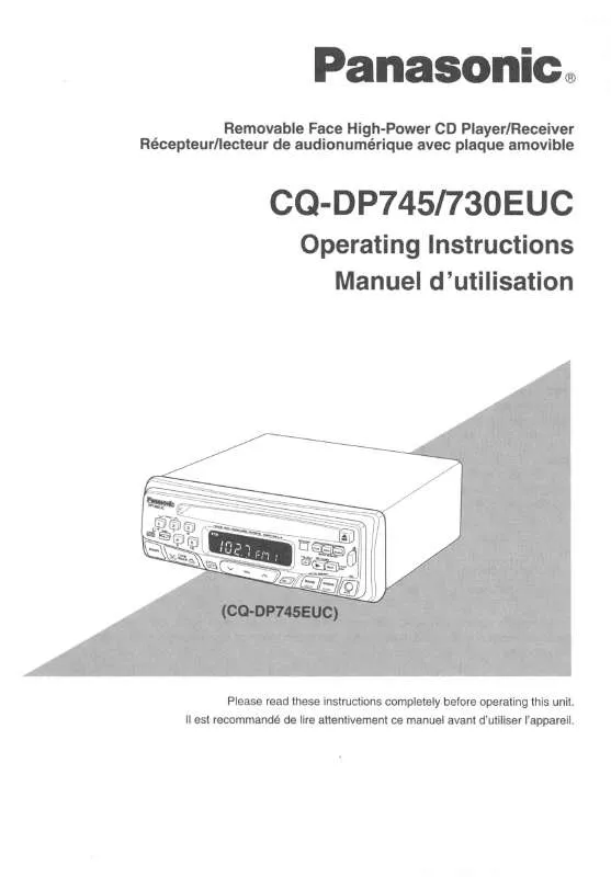 Mode d'emploi PANASONIC CQ-DP730