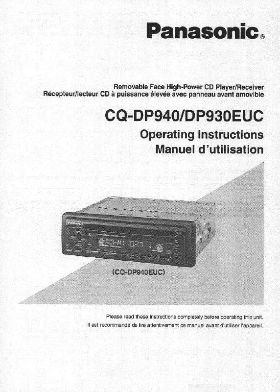 Mode d'emploi PANASONIC CQ-DP930